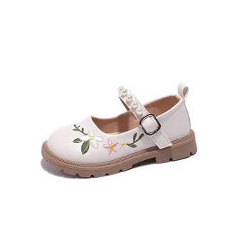 2023 Άνοιξη Φθινόπωρο Κοριτσίστικα Παπούτσια Κέντημα Λουλούδια Παιδικά Σχολικά Παπούτσια Κοριτσίστικα Oxfords Pearl Beading Δερμάτινα παπούτσια για κορίτσι