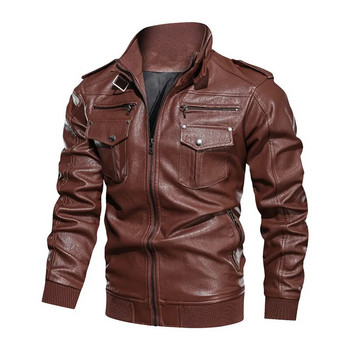 2024 реколта пролет есен якета от PU кожа с много джобове за мъже облекло пънк стил High Street мотоциклетно яке палто куртка