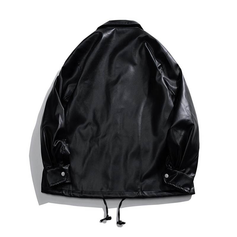 Pu kožna jakna Muška crna umjetna motociklistička biciklistička antilop gornja odjeća Modne bomber jakne Muški moto kaput s patentnim zatvaračem s ovratnikom