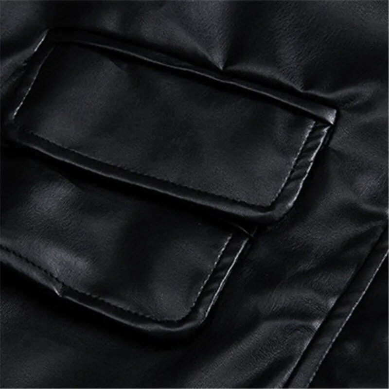 Pu kožna jakna Muška crna umjetna motociklistička biciklistička antilop gornja odjeća Modne bomber jakne Muški moto kaput s patentnim zatvaračem s ovratnikom