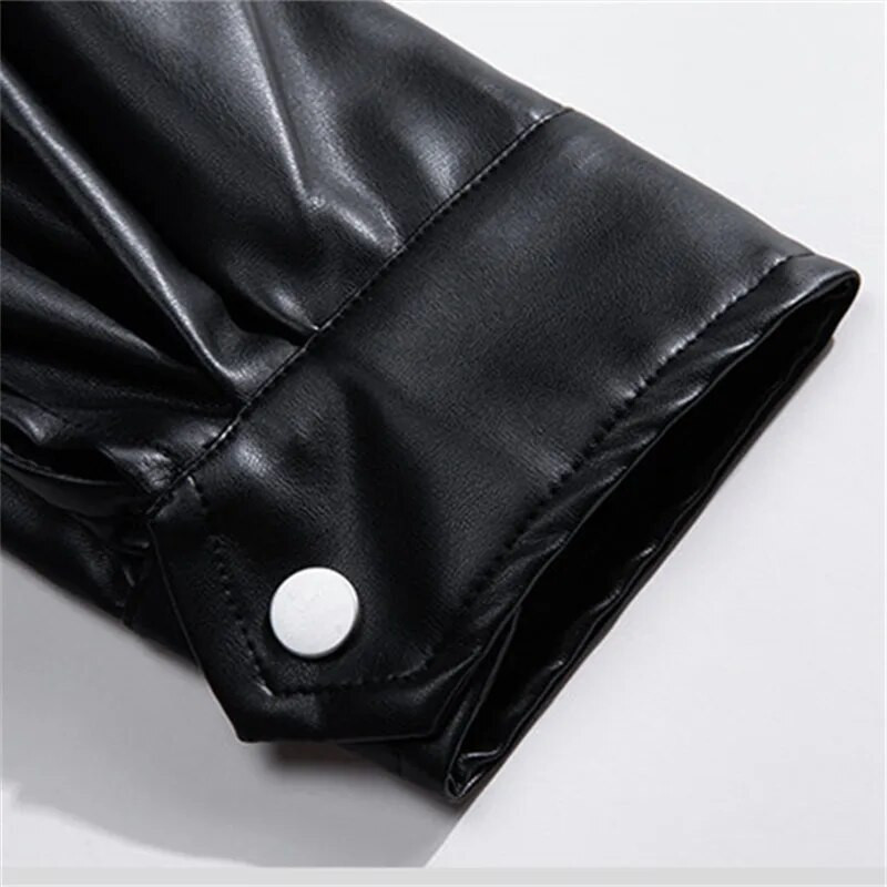 Pu kožna jakna Muška crna umjetna motociklistička biciklistička antilop gornja odjeća Modne bomber jakne Muški moto kaput s patentnim zatvaračem s ovratnikom
