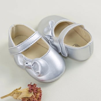 Μόδα Νεογέννητα παιδικά παπούτσια για κορίτσια Χρυσό παπιγιόν Αντιολισθητική σόλα PU Fourth Quarter Outdoors First Walker Toddler Girl Shoes