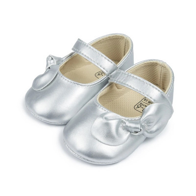 Pantofi pentru fete nou-născuți de modă, cu fundă auriu, talpă din cauciuc, PU, al patrulea trimestru, în aer liber, pantofi pentru fetiță.