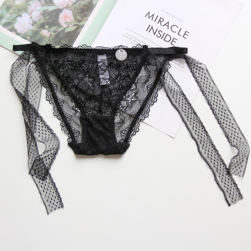 Voplidia Chiloți fără cusături din dantelă sexy Lenjerie intimă pentru fete drăguțe Slip sexy respirabil Femei Lenjerie transparentă cu talie joasă