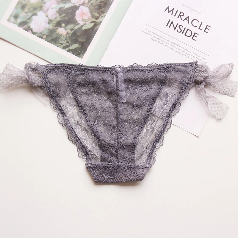Voplidia Chiloți fără cusături din dantelă sexy Lenjerie intimă pentru fete drăguțe Slip sexy respirabil Femei Lenjerie transparentă cu talie joasă