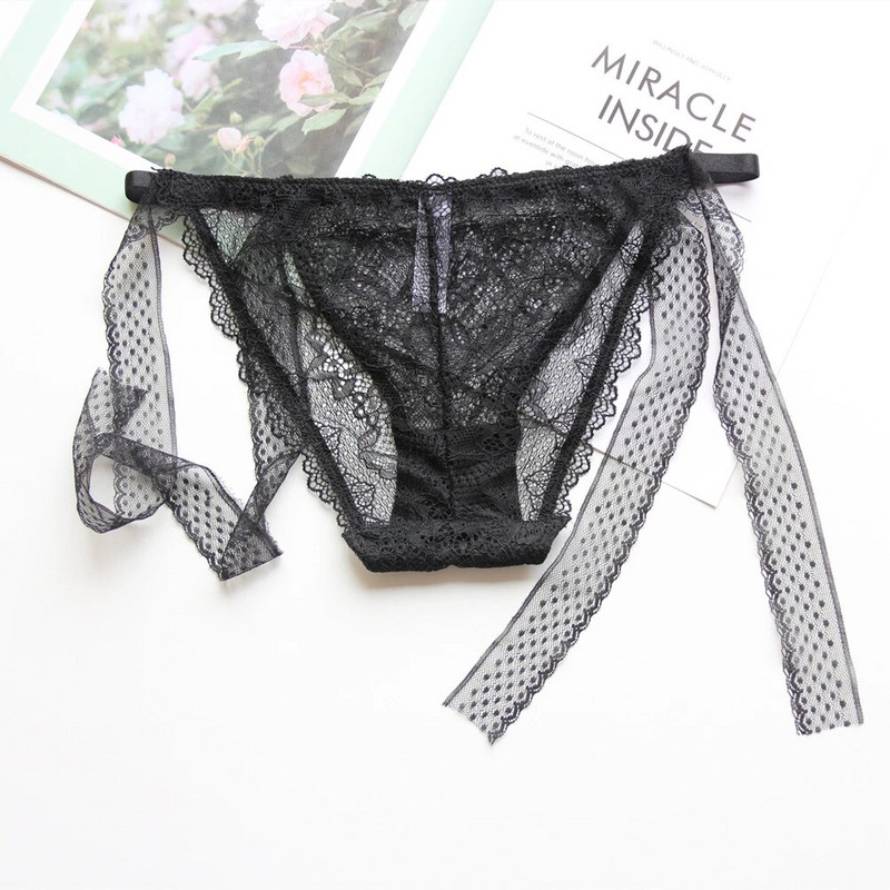 Voplidia Chiloți fără cusături din dantelă sexy Lenjerie intimă pentru fete drăguțe Slip sexy respirabil Femei Lenjerie transparentă cu talie joasă