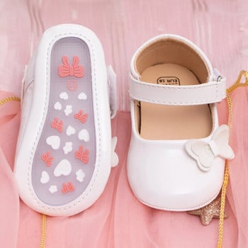 2023 г. Нови бебешки обувки 0-18 месеца Новородено момиченце Принцеса PU обувки за малко дете Декор на лък Гумена подметка Противохлъзгащи обувки за първа проходилка
