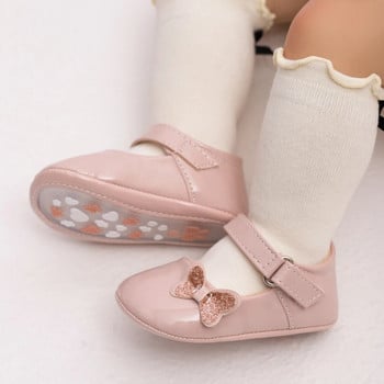 2023 г. Нови бебешки обувки 0-18 месеца Новородено момиченце Принцеса PU обувки за малко дете Декор на лък Гумена подметка Противохлъзгащи обувки за първа проходилка
