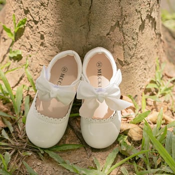 Παιδικά παπούτσια Βρεφικά παπούτσια για κορίτσια Παπούτσια για κορίτσια Princess Δερμάτινα παπούτσια Φόρεμα παπιγιόν Αντιολισθητικό φορεμένο μαλακό κάτω μέρος για κορίτσια Παιδικά παπούτσια μόδας