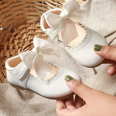 Dječje cipele Cipele za djevojčice Kožne cipele za djevojčice Princess Haljina s mašnama Neklizajuće nosive mekane dno Dječje modne cipele za djevojčice