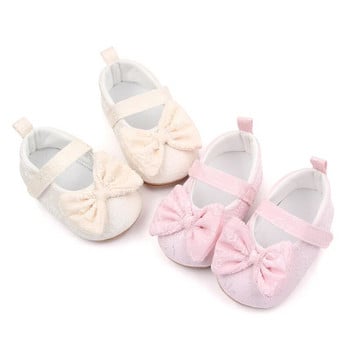 Tregren χαριτωμένα νεογέννητα παπούτσια για κοριτσάκι πριγκίπισσα μωρό μοκασίνια μαλακό φιόγκο με δαντέλα λουλούδι παπουτσάκια κούνιας με λαστιχένια σόλα Αντιολισθητική σόλα First Walkers