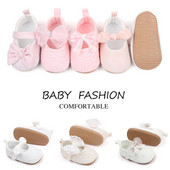 Baby Girls Princess cipők Puha masni csipke virág csúszásmentes gumi puha talp lapos alsó első sétálócipő kisgyermek kiságy cipő