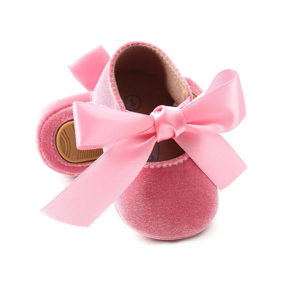 Обувки за новородени момичета First Walker PU Princess Bowknot Ribbon Dress Shoes Противоплъзгаща се гумена подметка Мокасини за обувки за бебешко креватче