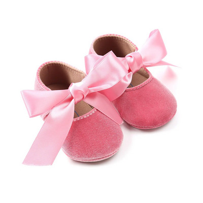 Pantofi pentru bebeluși nou-născuți pentru fete First Walker PU Princess Bowknot Panglică Pantofi de rochie Anti-alunecare Talpă din cauciuc Pantofi pentru pătuț pentru copii mici Mocasini