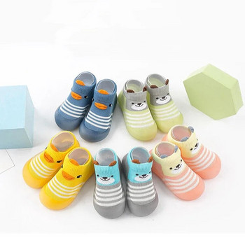 2023 Есен Бебешки прохождащи обувки за чорапи за първо ходене Момичета Момчета Мека подметка Неплъзгащи се памучни дишащи леки маратонки с приплъзване