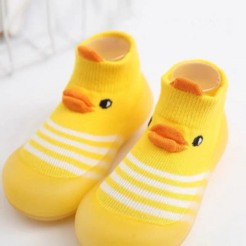 2023 Есен Бебешки прохождащи обувки за чорапи за първо ходене Момичета Момчета Мека подметка Неплъзгащи се памучни дишащи леки маратонки с приплъзване
