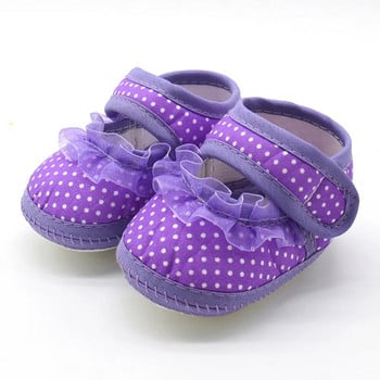 Νεογέννητα Baby Dot Lace για κορίτσια με μαλακή σόλα Prewalker Παπούτσια για βρέφη Baby Dot Lace για κορίτσια Μαλακή σόλα Prewalker Ζεστά casual flats παπούτσια