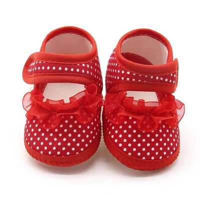 Nou-născut Baby Dot Dantela Fete Soft Talpă Prewalker Pantofi Bebeluși Dot Dantela Fete Soft Talpa Prewalker Calzi Casual Flats Pantofi