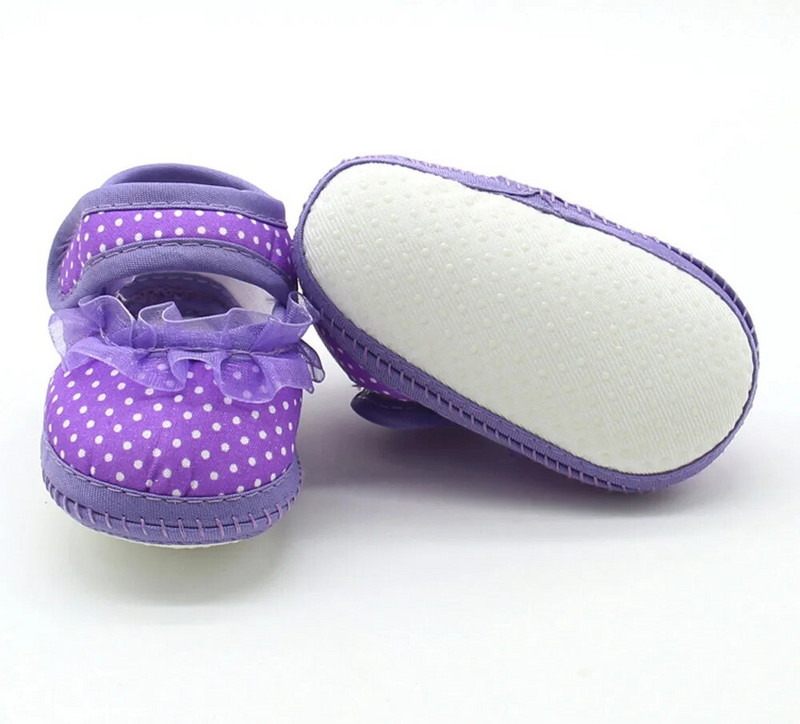 Nou-născut Baby Dot Dantela Fete Soft Talpă Prewalker Pantofi Bebeluși Dot Dantela Fete Soft Talpa Prewalker Calzi Casual Flats Pantofi