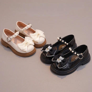 Παιδικά δερμάτινα παπούτσια για κορίτσια Γυαλιστερά απλά σχολικά πολυχρηστικά παιδικά παπούτσια Αντιολισθητική χοντρή σόλα μόδα Μαύρα παπούτσια Mary Jane