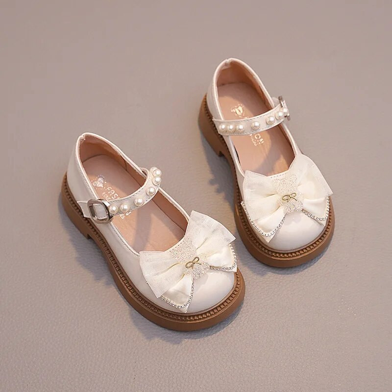 Pantofi din piele pentru copii pentru fete, lucioase, simpli, pentru școală, versatili, pentru copii, anti-alunecare, cu talpă groasă, la modă, pantofi Mary Jane, urs negru