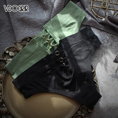 VDOGRIR Chiloți sexy din bumbac pentru femei Lenjerie de corp Slip fără sudură Slip pentru femei cu talie joasă Tanga solidă Lenjerie confortabilă G-String