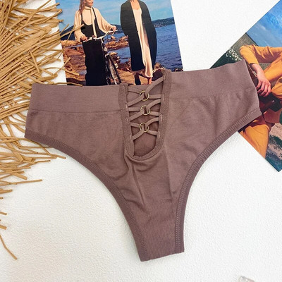 VDOGRIR Chiloți sexy din bumbac pentru femei Lenjerie de corp Slip fără sudură Slip pentru femei cu talie joasă Tanga solidă Lenjerie confortabilă G-String