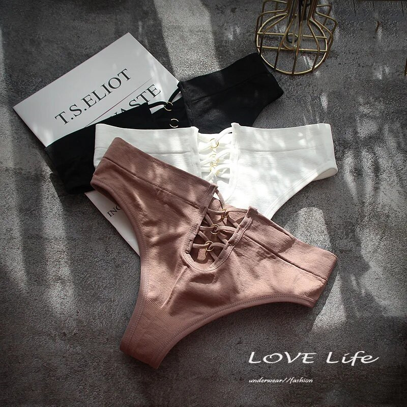 VDOGRIR Chiloți sexy din bumbac pentru femei Lenjerie de corp Slip fără sudură Slip pentru femei cu talie joasă Tanga solidă Lenjerie confortabilă G-String