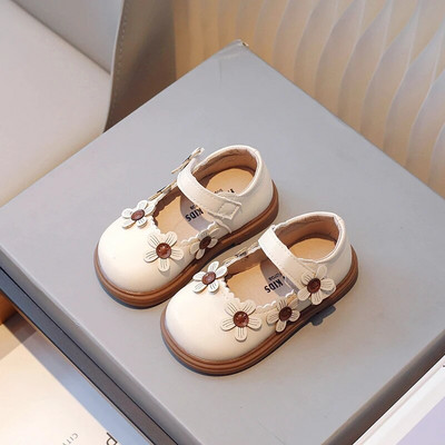 Dječja modna kožna obuća Drop dostava Cvijeće u skladu s bojama Slatke djevojke Plitke mokasine na kuku i petlju Dječje cipele 2023. Ravne