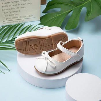 Παιδικά Παπούτσια Διακόσμηση φιόγκου Mary Jane Flats Pu Αντιολισθηρή Πριγκίπισσα Μονόχρωμη Little Baby Girls Pu Shoes