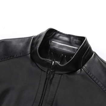 Νέο δερμάτινο ανδρικό μπουφάν Ανοιξιάτικο φθινόπωρο γιακά Pu παλτό Casual ανδρικό δερμάτινο μπουφάν Μόδα Δερμάτινο μπουφάν μοτοσικλέτας M-3Xl