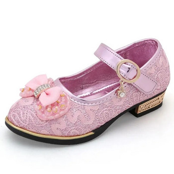 Пролетни детски обувки Момичета Сандали за принцеса с висок ток Детски обувки Блестяща кожена модна парти рокля за момичета Сватбени обувки