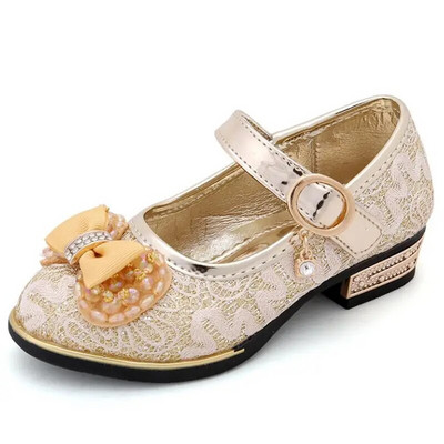 Ανοιξιάτικα Παιδικά Παπούτσια Κοριτσίστικα Ψηλοτάκουνα Πριγκίπισσα Χορού Σανδάλια Παιδικά Παπούτσια Glitter Δερμάτινα Μόδα Φόρεμα για Κορίτσια Νυφικά Παπούτσια