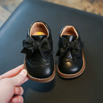 Βρεφικά παπούτσια από δέρμα αγελάδας για κορίτσια 2023 Φθινοπωρινά άνετα παπούτσια για βρέφη Παιδικά παπούτσια με μαλακό πάτο, αντιολισθητικά Παιδικά παπούτσια Princess με κόμπο