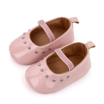 Бебешки обувки Princess 0-2 години Малки момичета Първи проходилки Бебешки бебешки PU мокасини Бебешки обувки за момичета за 1 година
