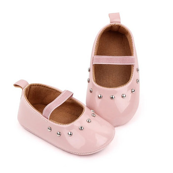 Бебешки обувки Princess 0-2 години Малки момичета Първи проходилки Бебешки бебешки PU мокасини Бебешки обувки за момичета за 1 година