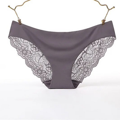 Chiloți sexy pentru femei Lenjerie fără cusături Slip de bikini din dantelă transparentă, lenjerie de corp pentru femeie, țesătură de bumbac, top