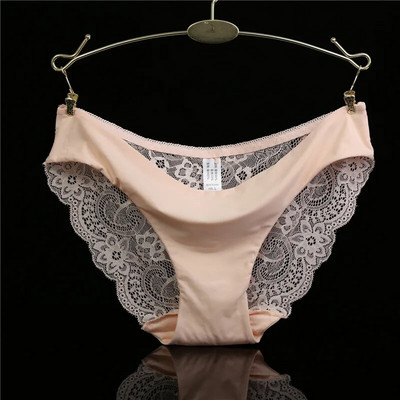 Chiloți sexy pentru femei Lenjerie fără cusături Slip de bikini din dantelă transparentă, lenjerie de corp pentru femeie, țesătură de bumbac, top