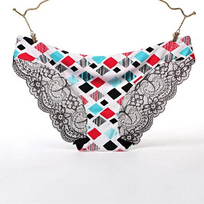 Chiloți sexy pentru femei Lenjerie fără cusături Slip de bikini din dantelă transparentă, lenjerie de corp pentru femeie, țesătură de bumbac, top