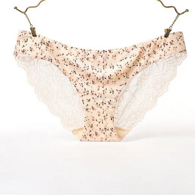 Chiloți sexy pentru femei Lenjerie fără cusături Slip de bikini din dantelă transparentă, lenjerie de corp pentru femeie, țesătură de bumbac, top