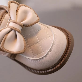 아기신발 Φθινοπωρινό χειμερινό παιδικό παπούτσι Βρεφικής μόδας Δερμάτινο παπούτσι Ζεστό βαμβακερό παπούτσι Princess Boot 0-3 ετών Μαλακή σόλα Walking ShoeGirl Παπούτσια