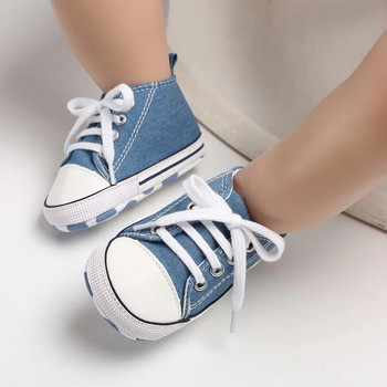 Класически бебешки платнени обувки Прохождащи момчета Момичета Удобни маратонки с плоско дъно Новородени бебета Спортни меки подметки Prewalkers 2023