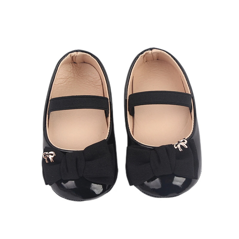 Mala novorođena djevojčica Mary Jane ravne cipele, neklizajući potplat PU kožne svečane cipele Cipele za princeze s mašnama 0-18M