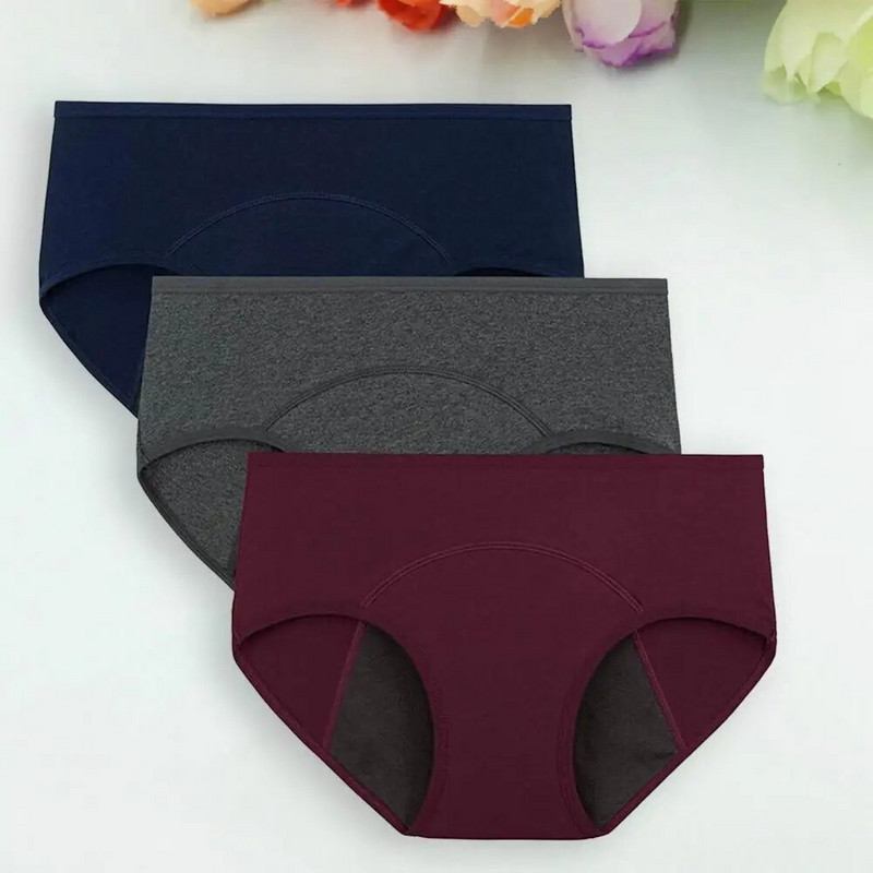 Visoko elastične vodootporne pamučne menstrualne gaćice niskog struka, ženske nepropusne jednobojne gaćice za fiziološko razdoblje