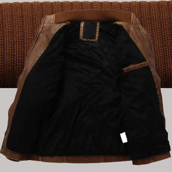 Ανδρικό χειμωνιάτικο δερμάτινο παλτό Casual χοντρό βελούδο Ζεστό μακρύ δερμάτινο μπουφάν Ανδρικά ρούχα αντιανεμικό γούνινο γιακά συν μέγεθος 5XL 6XL Parka