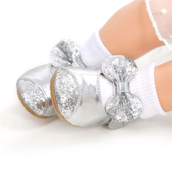 Бебешки обувки за принцеса Пайети Обувки за ходене с панделка Обувки Prewalker за бебета момичета 0-18 месеца Първи проходилки