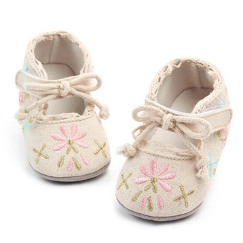 Нови прекрасни бебешки обувки с цветя, бебета, момичета, мека подметка, първи проходилки, противоплъзгащи се обувки за новородени момичета, принцеси