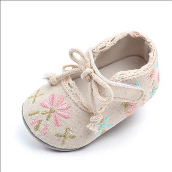 Νέα Lovely Flower βρεφικά παπούτσια για κορίτσια Μαλακή σόλα First Walkers Αντιολισθητικά παπούτσια για νεογέννητα κορίτσια Princess