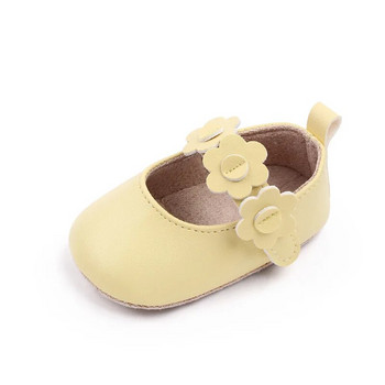 0-2 ετών Baby Girls PU Δερμάτινα παπούτσια Άνοιξη Φθινόπωρο Λουλούδι Βρέφος Μικρό Κοριτσάκι First Walkers Νεογέννητα Παπούτσια Κούνιας