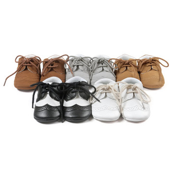 Кожени обувки за бебета, момчета и момичета Сладки обувки за новородени бебета Прохождащи деца Противоплъзгащи се обувки 6 месеца 12 месеца Бебешки обувки за момче